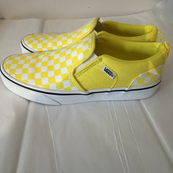 Vans Classic Slip On Checkerboard Yellow White Skate Shoe Casual Trainers Size 6 main image 6